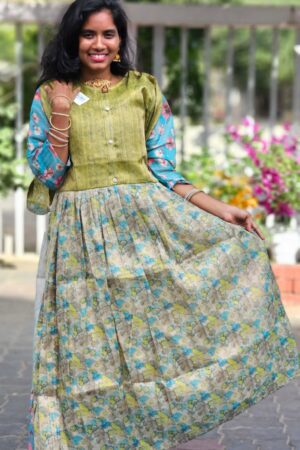 Pre-Diwali Sale Tissue Silk Umbrella Kurti